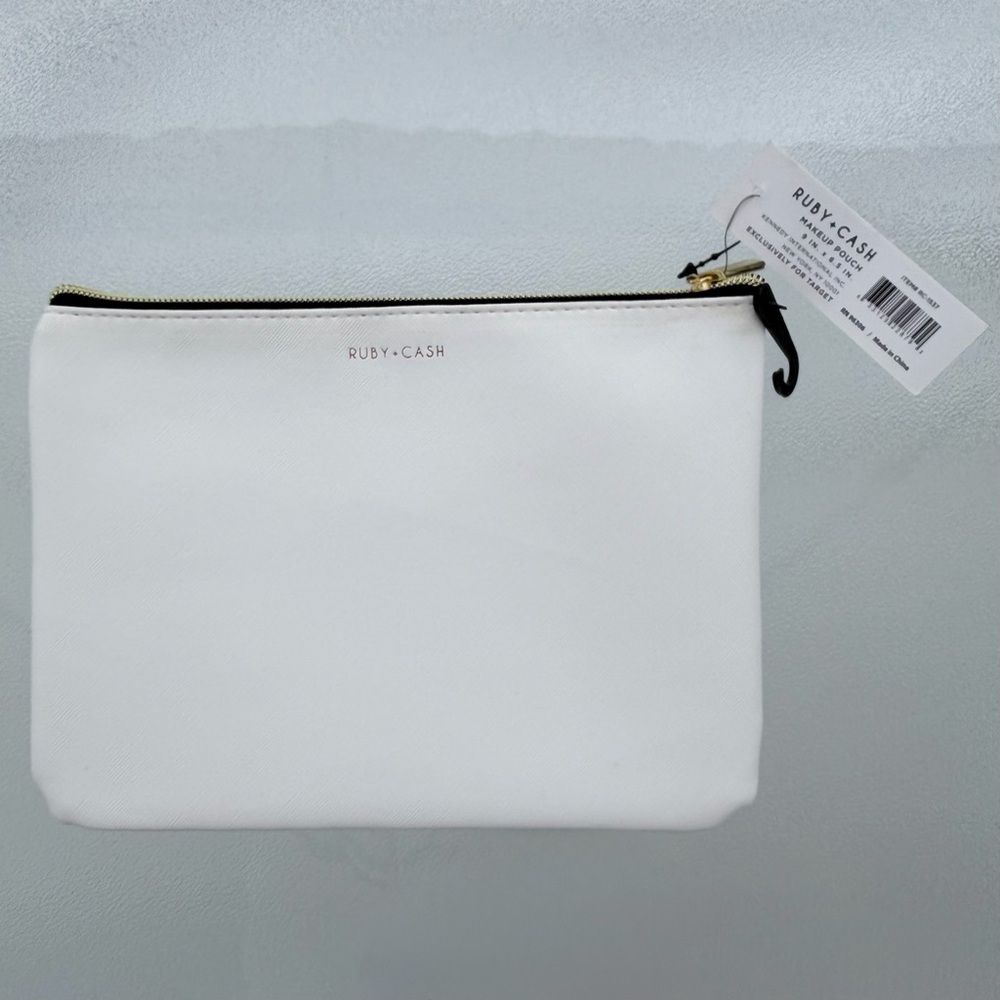 Ruby+Cash White “Shine” Zip Top Cosmetic Pouch / Makeup Bag - Picture 2 of 5